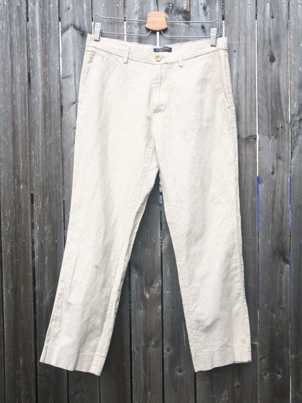 Size 30 X 30 - BANANA REPUBLIC Men's Kentfield Beige Linen Slim Fit Pants